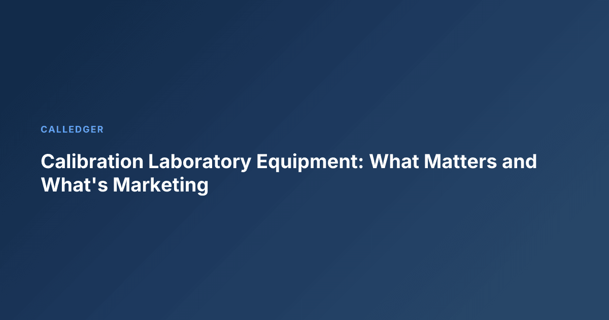 Calibration Laboratory Equipment: What Matters and What's Marketing